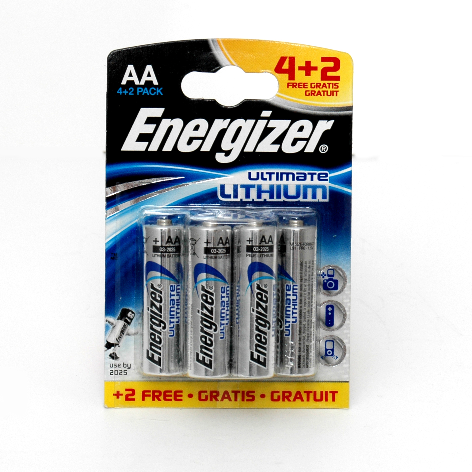 Energizer Lithium AA Batteries - L91SBP-4